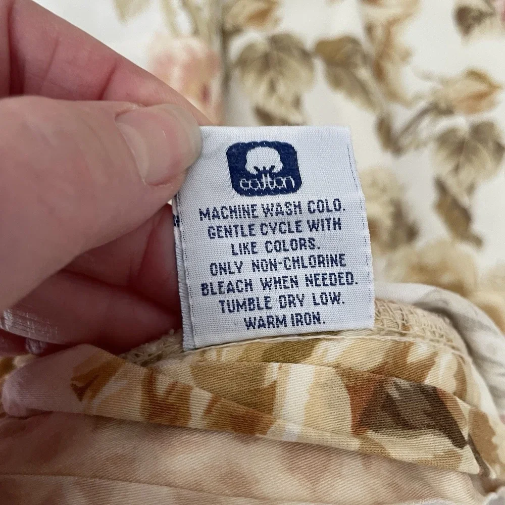 Charter Club Antique Floral King Size Duvet Cover 2 Euro Shams Reversible Fringe
